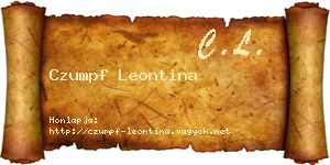 Czumpf Leontina névjegykártya